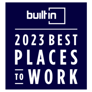 Built In 2023 best places to work award badge