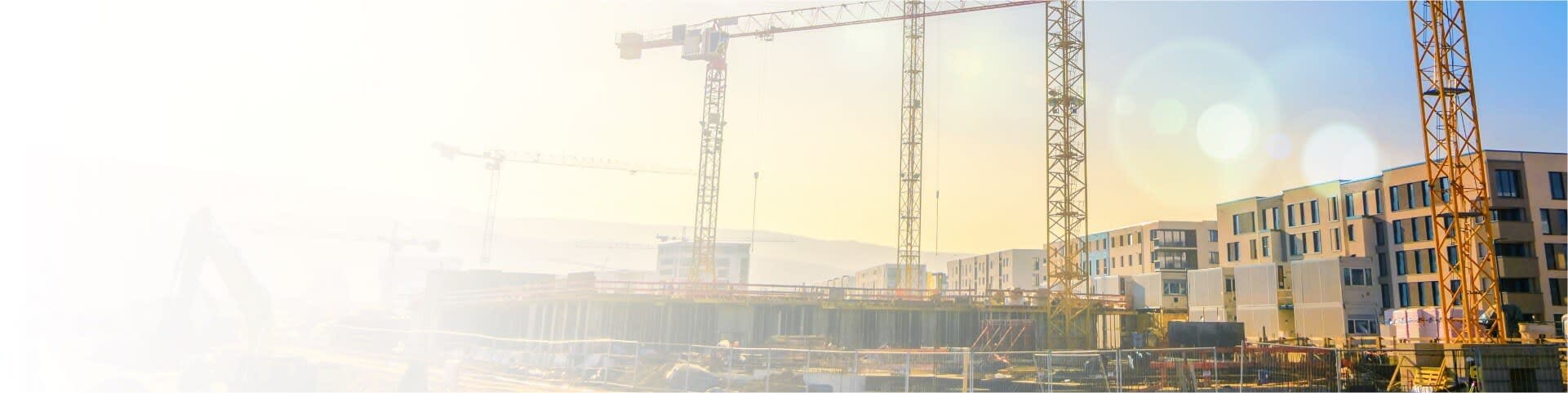 Cranes on a construction job site