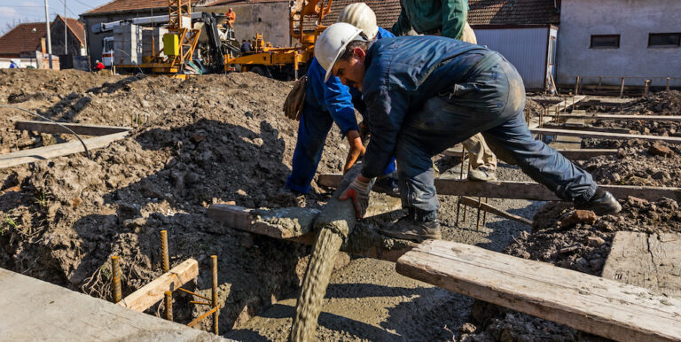 Photo of concrete workers on the job