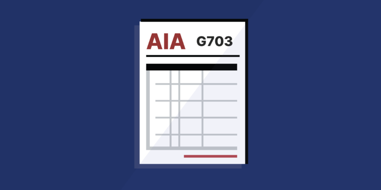 Illustration of the AIA G703 form sheet