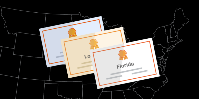 Illustration of different contractor licenses to show license reciprocity across states