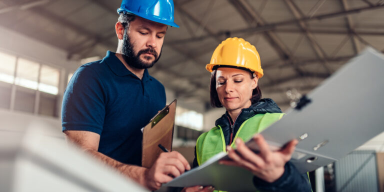 Contractor signs document held by another contractor