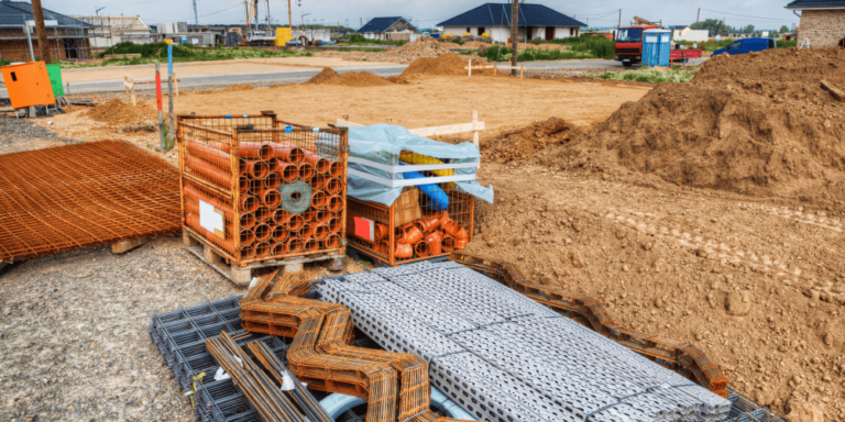 Photo of materials on a construction site