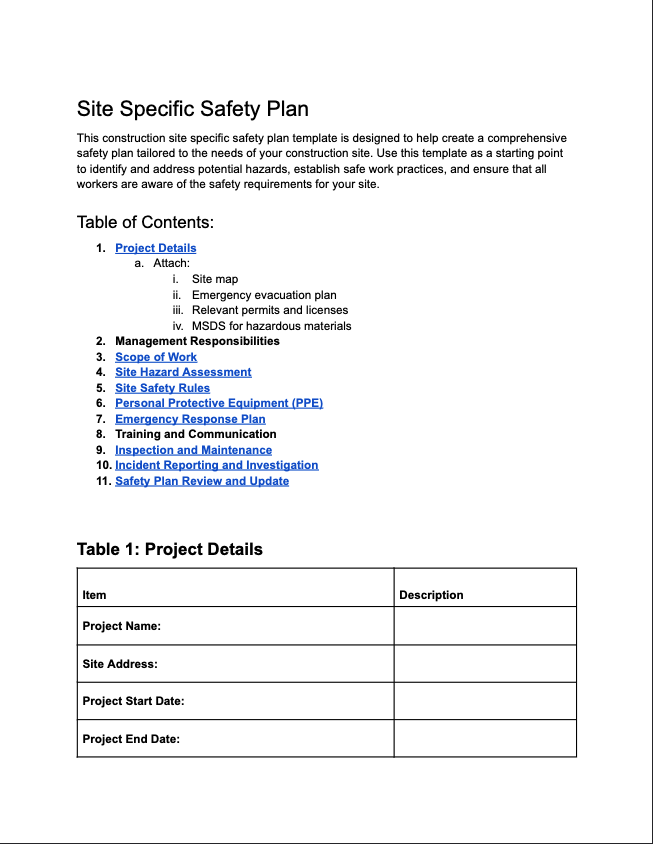 Site Specific Safety Plans What To Include And Why They re Important 