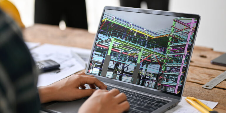 BIM model on a laptop