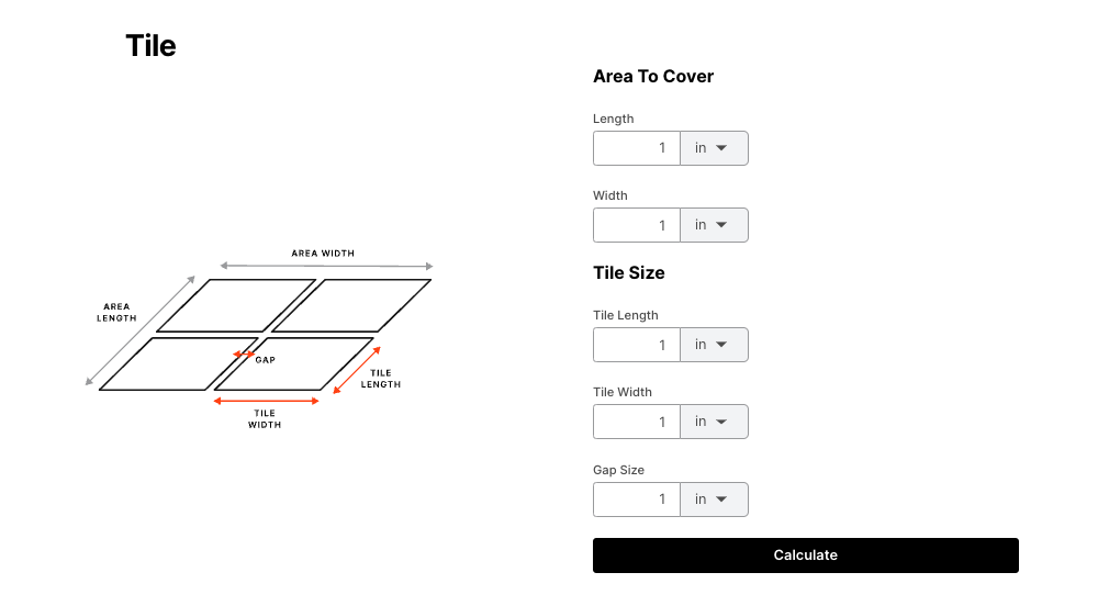 Tile calculator shop