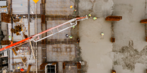 Aerial photo of a construction site
