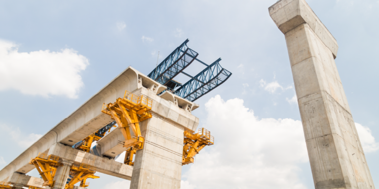 Photo of a bridge under construction on a road