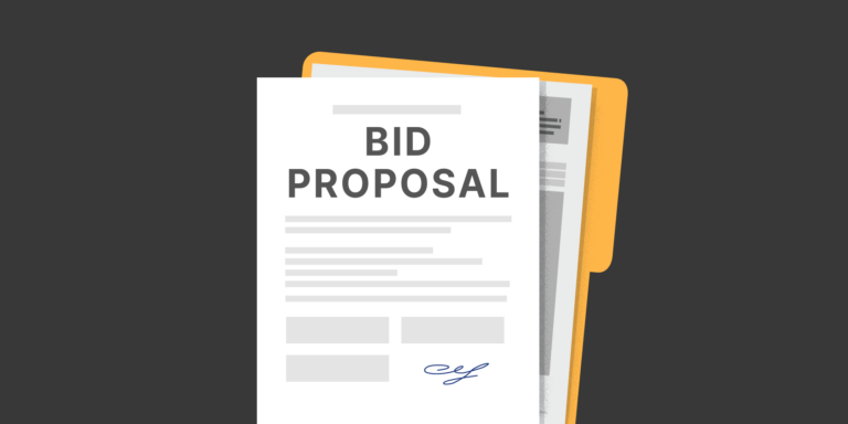 Illustration of a construction bid proposal document