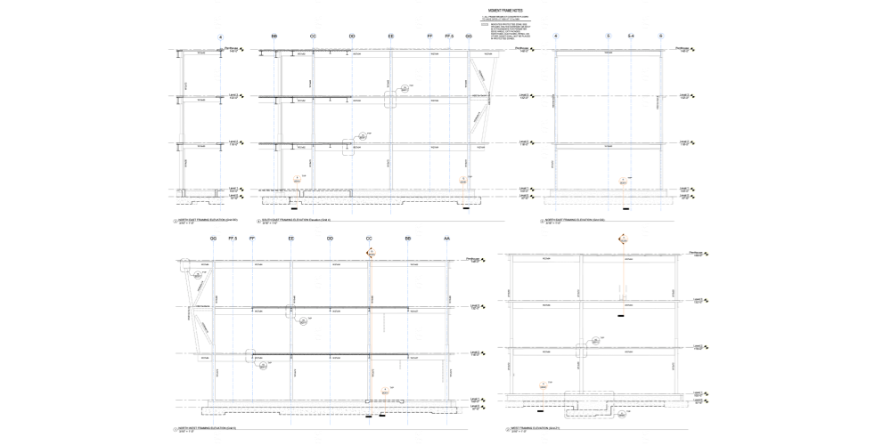 Model of a elevation construction drawing