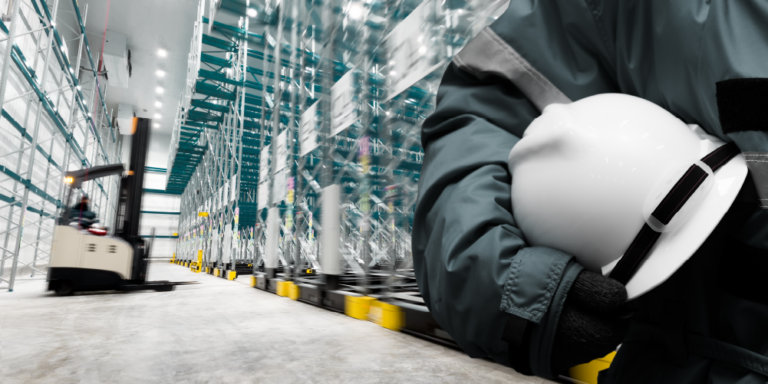 Inside of a cold storage facility under construction