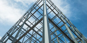 Steel frame construction structure