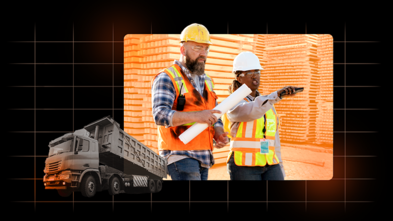 Photo of two construction executives overseeing a project on site