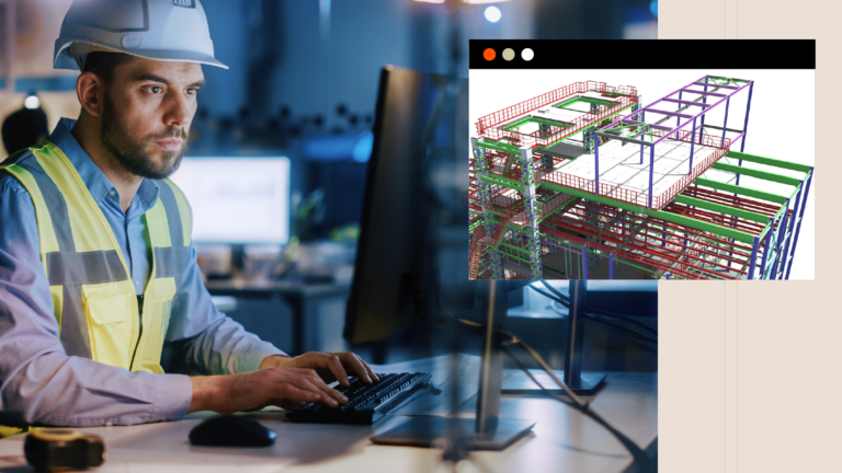 Construction cybersecurity photo with BIM model