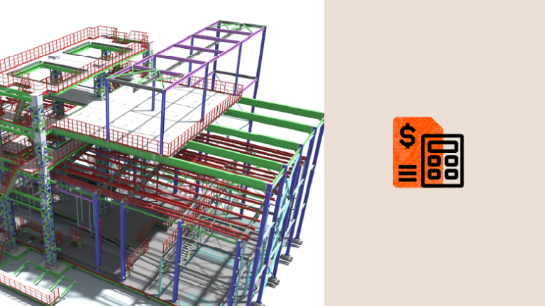 3D BIM model juxtaposed with an icon for construction financial management