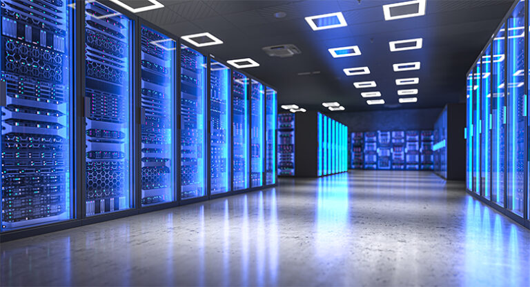 Interior of a data center