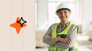 Construction leader photo with AI icon on left side