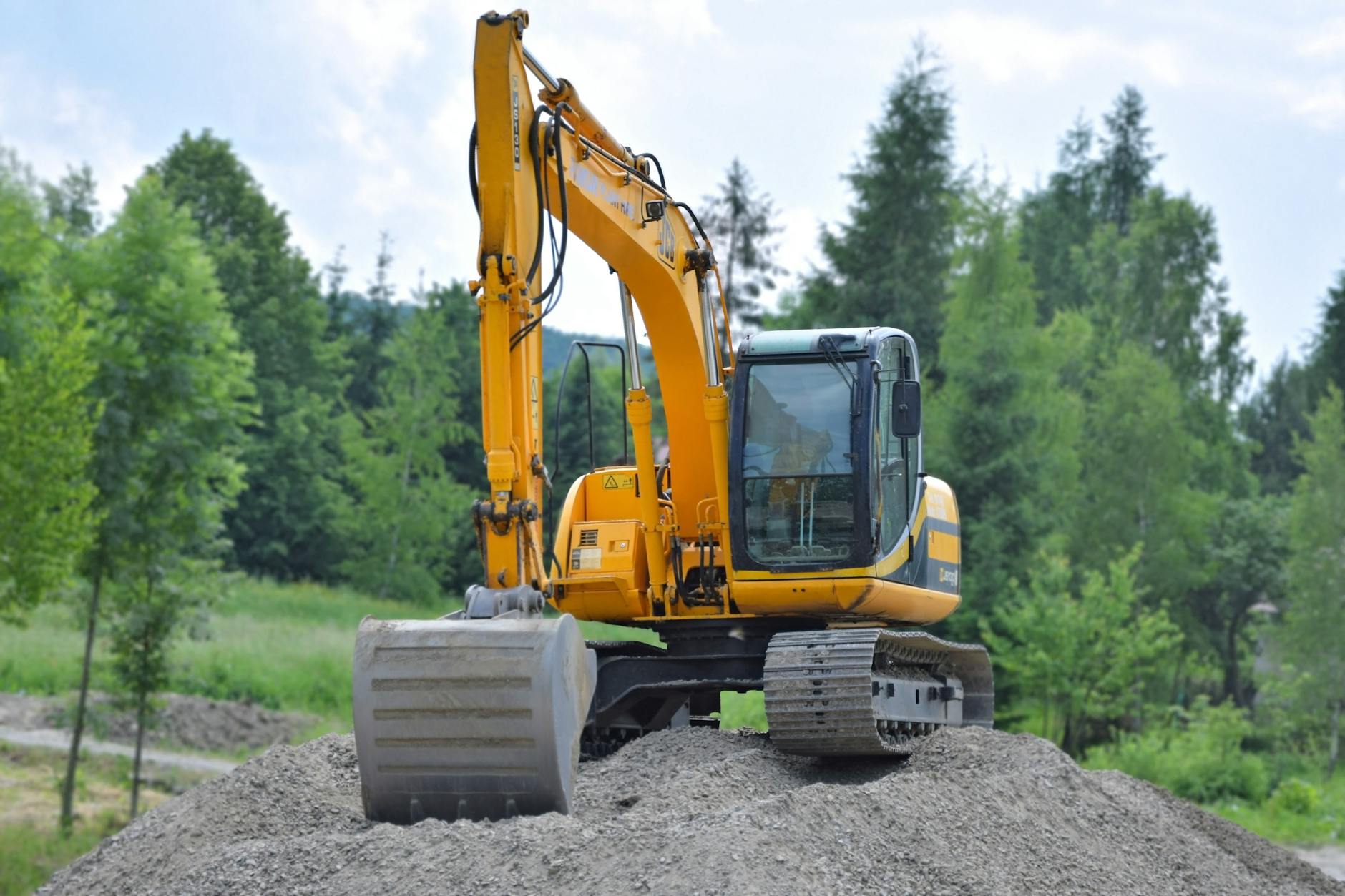 yellow excavator
