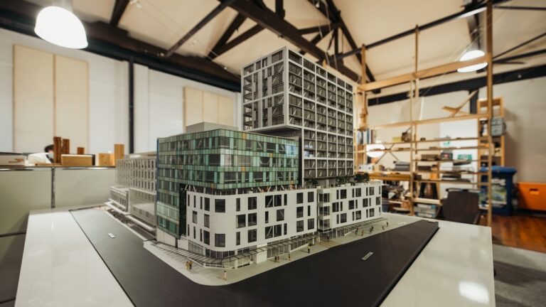 Architectural model of a commercial multi-use project in New Zealand