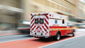 Ambulance on the road