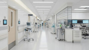 Interior of a hospital hallway