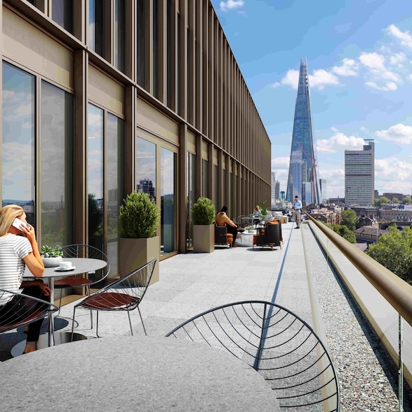 Exterior view of a balcony on The Forge