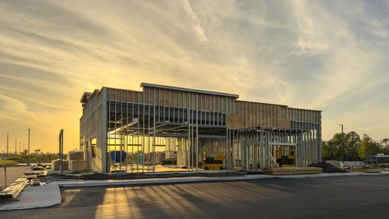 Photo of a fast food restaurant under construction